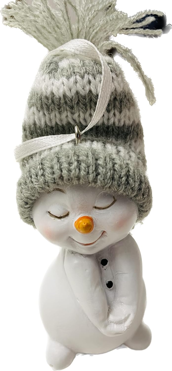khevga Weihnachtsdeko Deko-Figuren Schneemann Anhänger grau im 4er Grau-hängend, Grau-hängend