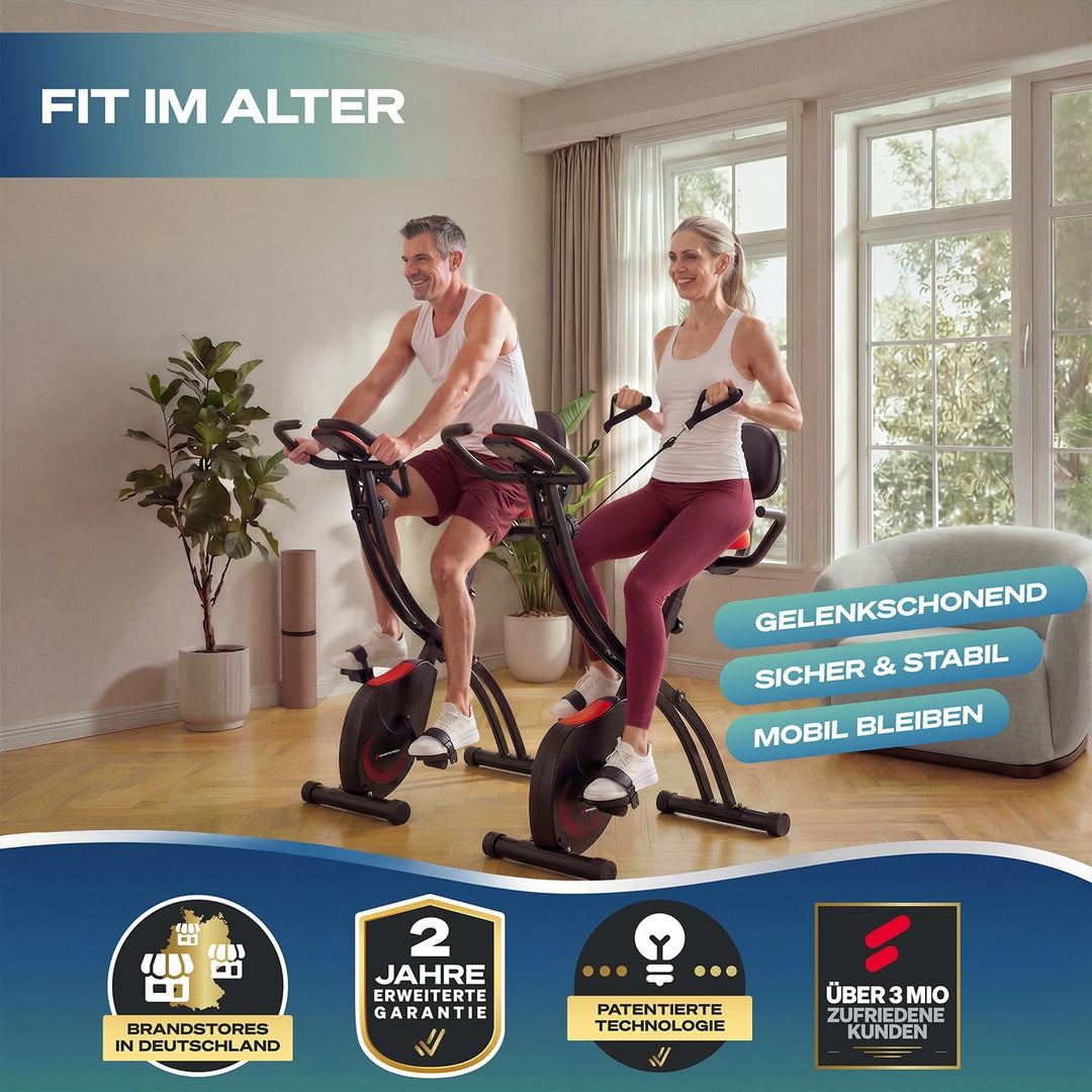 Fitness Fahrrad + Sportstech Live App mit Live- & On Demand-Kursen für Full Body Workout-Erlebnis |
