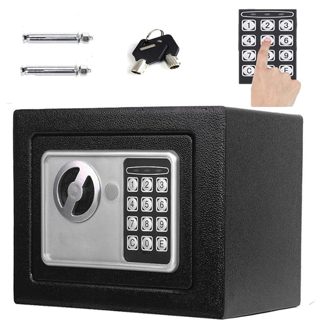 Elektronik Tresor Safe mit Zahlenschloss - Tresor mit Schlüssel und Codeschloss Sicherheitsbox wasse