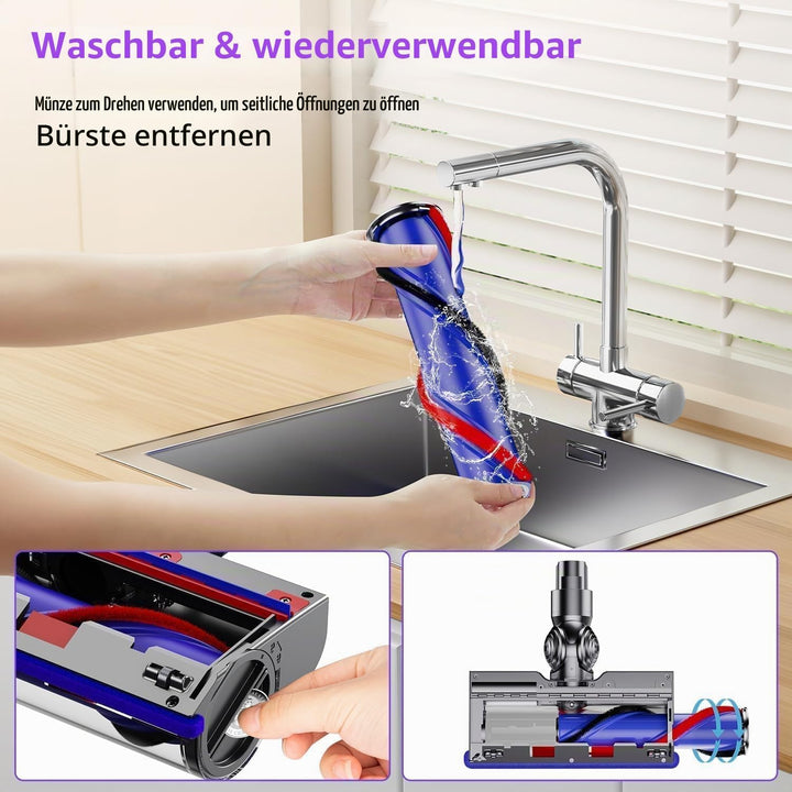 Electric Brush Compatible with Dyson V7, V8, V10, V11, V15 Vacuum Cleaner Attachment, Part Direct Dr