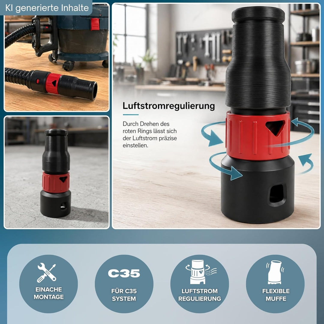 kompatibel mit Bosch Click and Clean Werkzeugmuffe Staubsauger Adapter für Schlauch Professional Uni