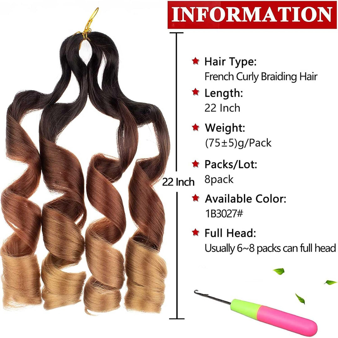 Xtrend 8 Packs French Curls Braiding Hair 18 Inch Pre Stretched Loose Wave Bouncy Braiding Hair Curl