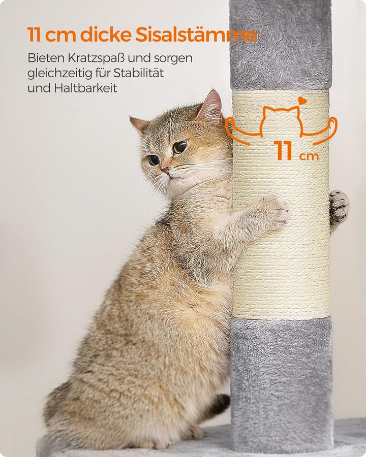 Feandrea Kratzbaum, 101 cm Katzenbaum, XL, Katzenhaus für extra grosse Katzen bis zu 20 kg, grosse P