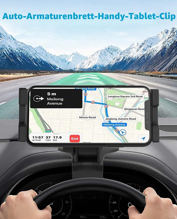 woleyi Armaturenbrett Clip Auto Handyhalterung, Universal KFZ Sonnenblende &amp; Rückspiegel Tablet Hand