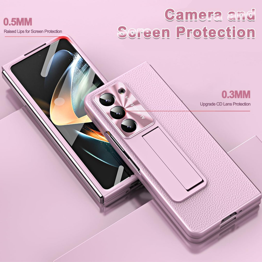 Miimall Lederhülle Kompatibel mit Samsung Galaxy Z Fold 5 Hülle mit Pen+Stifthalter, Fold 5 Hülle mi