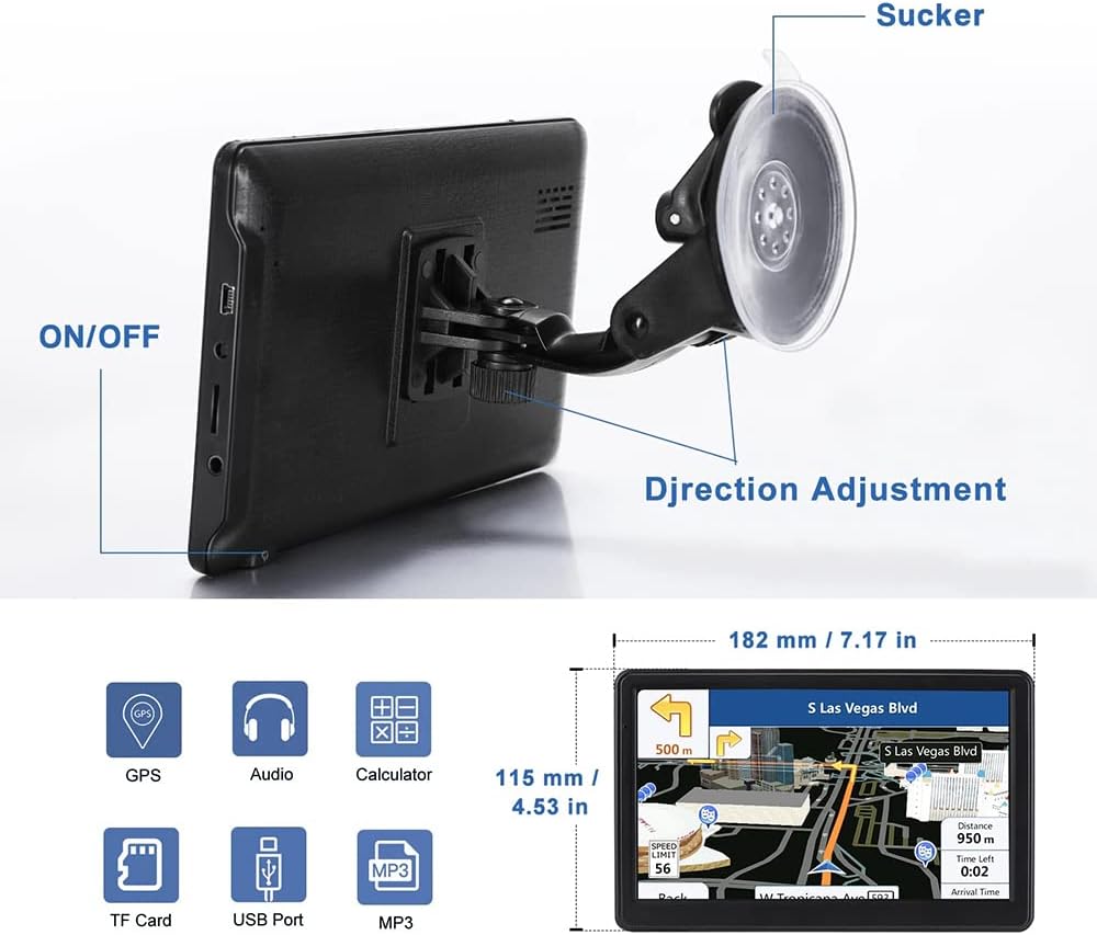 Navigationsgeräte für Auto,GPS LKW Navigationsgeräte,Camper Navigationssystem,7 Zoll Navi für Auto 2