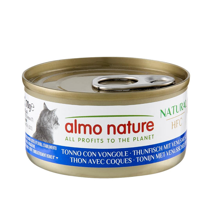 Almo Nature HFC Natural Katzenfutter nass - Thunfisch mit Venusmuscheln 24er Pack (24 x 70g) Thunfis