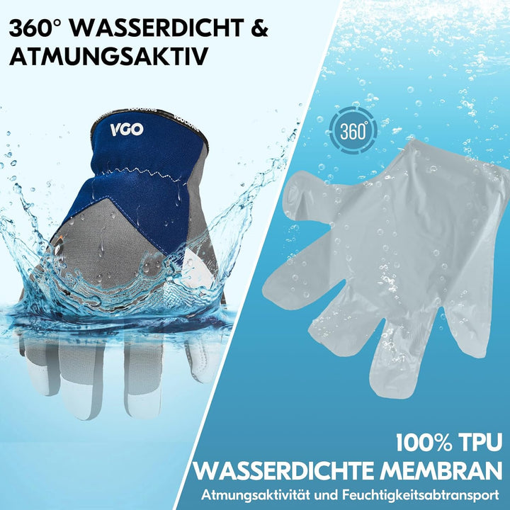 Vgo... Mechanikerhandschuhe,Rigger Handschuhe aus Leder für leichte Arbeiten, Anti-Abrasion Medium,