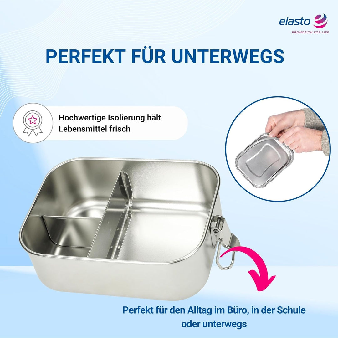 Lunchbox Edelstahl 1000 ml - Robuste Brotdose für Kinder & Erwachsene inkl. Dichtungsring - BPA-frei