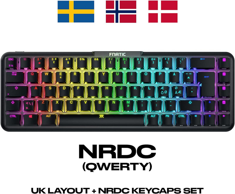 Fnatic STREAK65 - Compact RGB Gaming Mechanical Keyboard - Silent Speed Linear Switches - 65% Layout