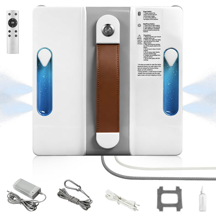 Mini Fensterputzroboter 4000PA, 3 Reinigungsmodi, Window Cleaning Robot Inklusive 4 Düsen und 5 Mete