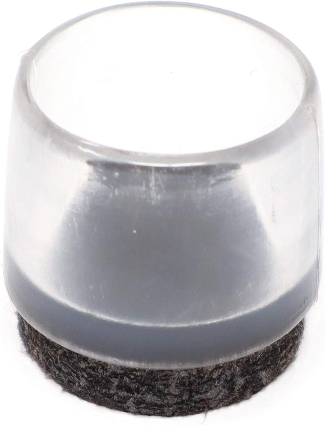 Adsamm® / 32 x Stuhlbeinkappen mit Filz / Transparent / Ø 17 - 18 mm / rund / Filz-Möbelgleiter für