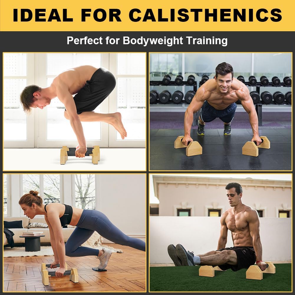 BUTBU Liegestützgriffe, Handstand Griffe & Calisthenics Griffe, Calisthenics Equipment Mit 2 Rutschf