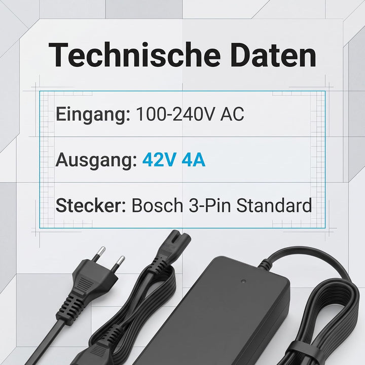 42V 4A Elektrowerkzeugladegerät für Bosch Performance und Active Line 36V4A