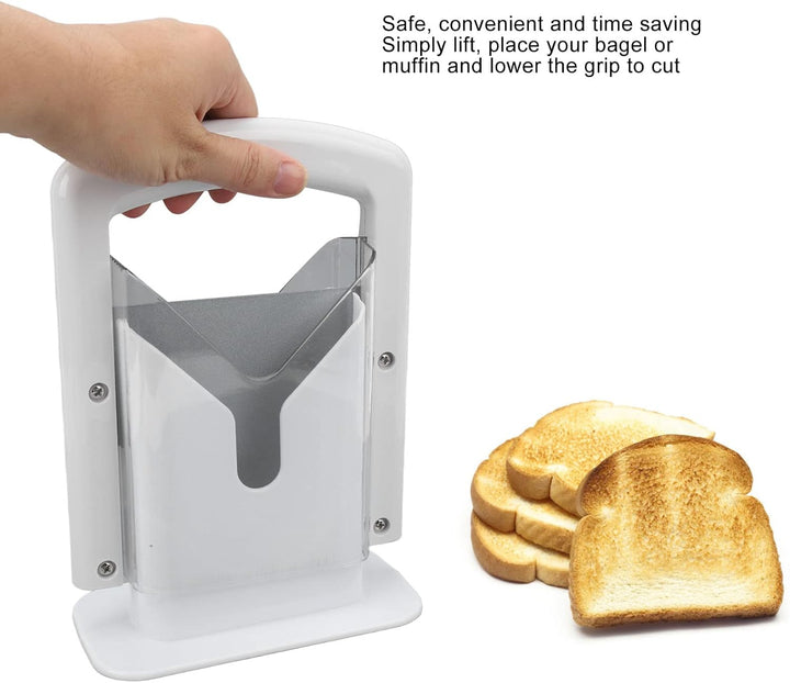 Focket Bagelschneider, Guillotine Bagelschneider mit Schutzschild für Bagels, Muffins und Brötchen,