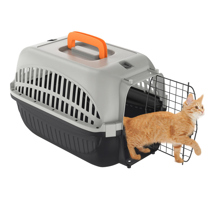 NAIZY Transportbox Hundebox Katzenbox 48x32x32 cm Katzentransportbox PP-Kunststoff Hund Transportbox