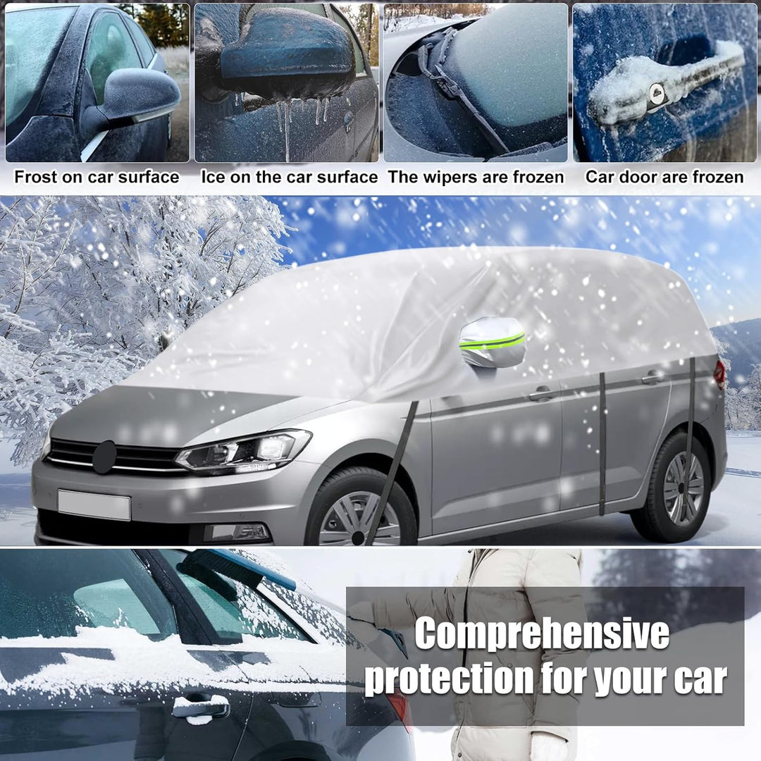 Autoabdeckung Wasserdicht Ersatz für VW Touran 2015-2024, Sonnenfest Hälfte Autoabdeckung, Halbgarag