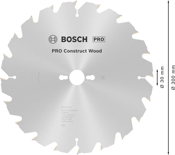 Bosch Accessories Bosch Professional 1x Kreissägeblatt Construct Wood (für Holz, Sägeblatt Ø 300 x 3