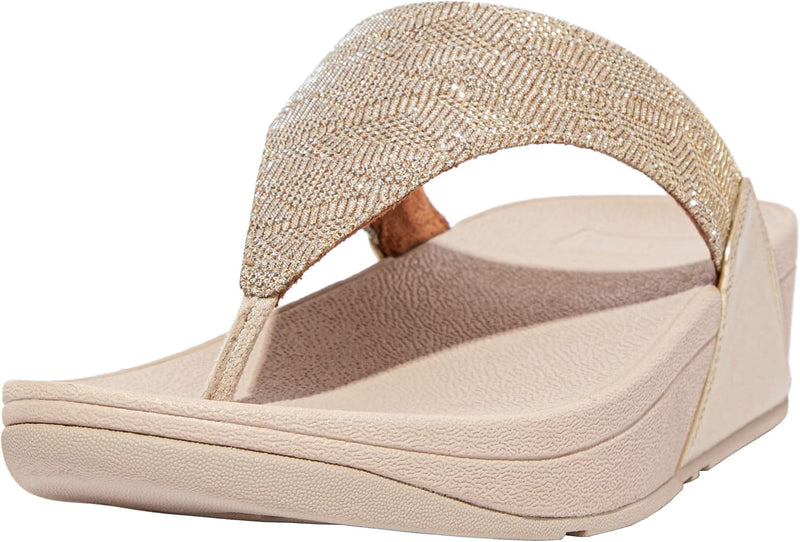 Fitflop Damen LULU Glitz Post Sandalen 43 EU Platin, 43 EU Platin