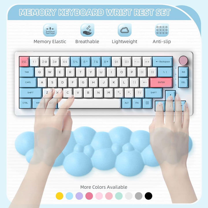 ZIYOU LANG Blaue Tastatur-Handballenauflage Wolke Weiche Tastatur-Handgelenkauflage mit rutschfester