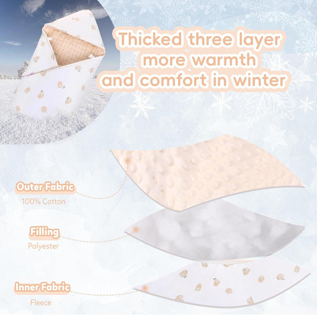 amo nenes Baby Einschlagdecke 100% Baumwolle, Universal Einschlagdecke Babyschale 90 x 90cm, Herbst-