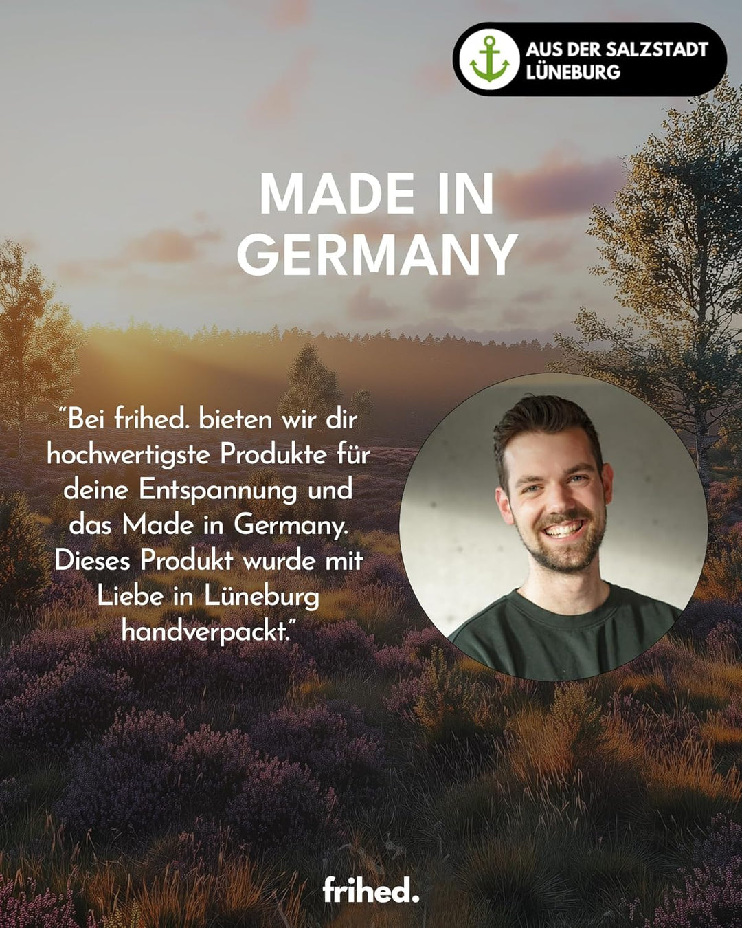 frihed.® Saunasalz Peace of Mind - Hochwertiges Peelingsalz mit Lavendel Duft - Ideal nach Sauna, Du