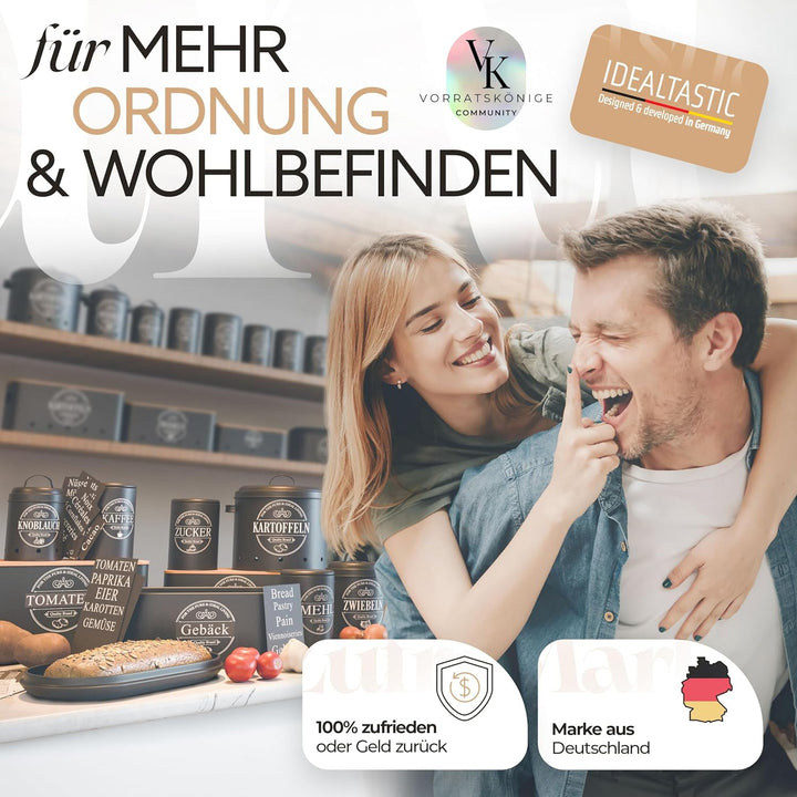 IDEALTASTIC® Premium Kaffeedose luftdicht [500g] für anhaltendes Kaffeearoma I Robuste Vorratsdose f