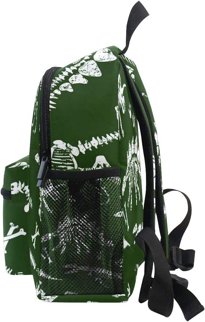 Kinderrucksack T-Rex Dinosaurier Skelett Grün Kindergarten Vorschule Tasche für Kleinkind Mädchen Ju