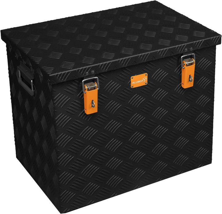 alubox Strong - Black Edition ABX-R120 Aluminium Transportkiste aus 3mm Riffelblech 120 Liter in sch