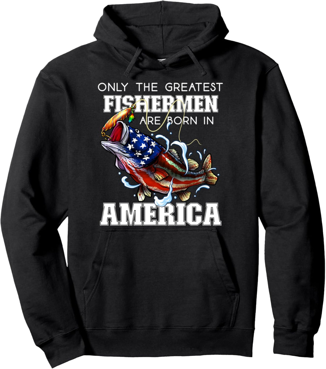 American Fishing Greatest Fisherman Amerikanische Flagge Pullover Hoodie