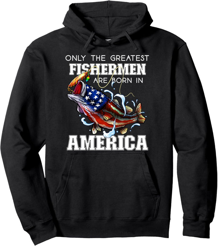 American Fishing Greatest Fisherman Amerikanische Flagge Pullover Hoodie