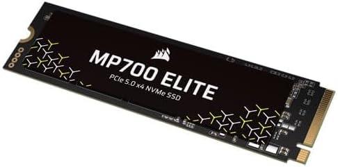 Corsair MP700 Elite 2TB PCIe 5.0 x4 NVMe M.2 SSD – Bis zu 10,000MB/sec – Hohe Dichte 3D TLC NAND – M