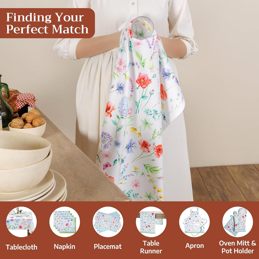 Maison d' Hermine Just Florals 100% Baumwolle Set von 3 Multi-Purpose Küchenhandtuch | Bar Handtüche