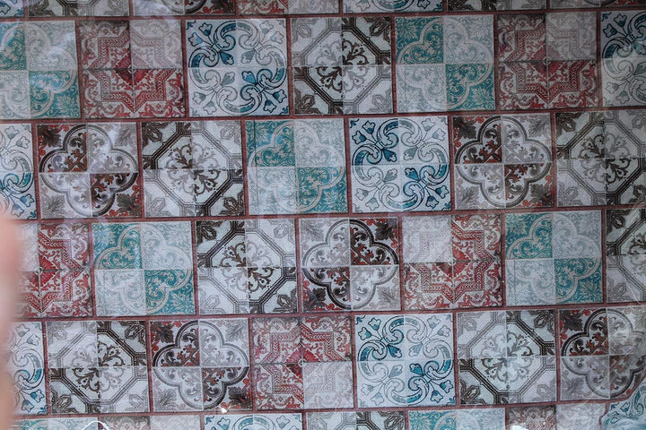 Tablett aus heller Weide mit Futter orientalisches Mosaik