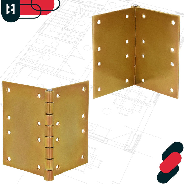 KOTARBAU® 10 Stück Türscharniere 100 mm x 150 mm Gerollt Verzinkt Gelb Kantige Scharniere Möbelband