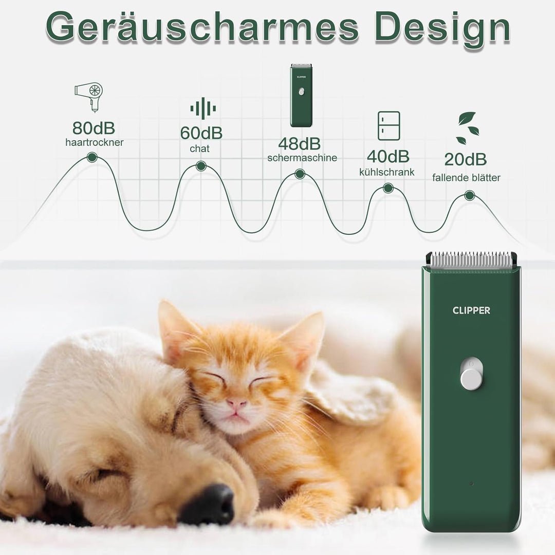 Profi Haarschneidemaschine für Hund Katze, Leise Hundeschermaschine mit Keramische Klinge, Elektrisc