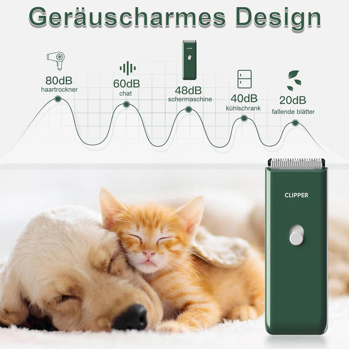 Profi Haarschneidemaschine für Hund Katze, Leise Hundeschermaschine mit Keramische Klinge, Elektrisc