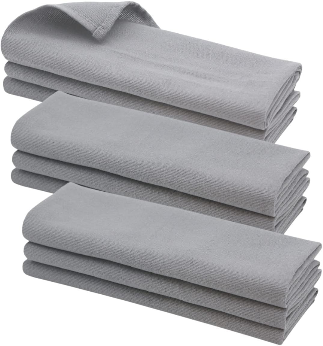 Daloual 9X Geschirrtuch/Küchentuch/Putztuch/Poliertuch aus 100% Baumwolle in grau