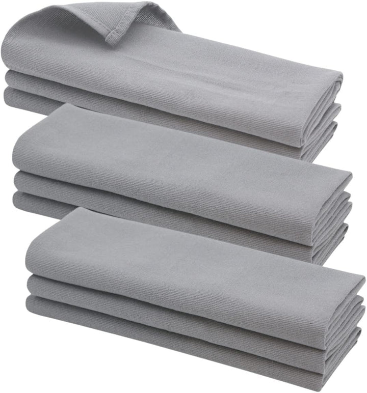 Daloual 9X Geschirrtuch/Küchentuch/Putztuch/Poliertuch aus 100% Baumwolle in grau