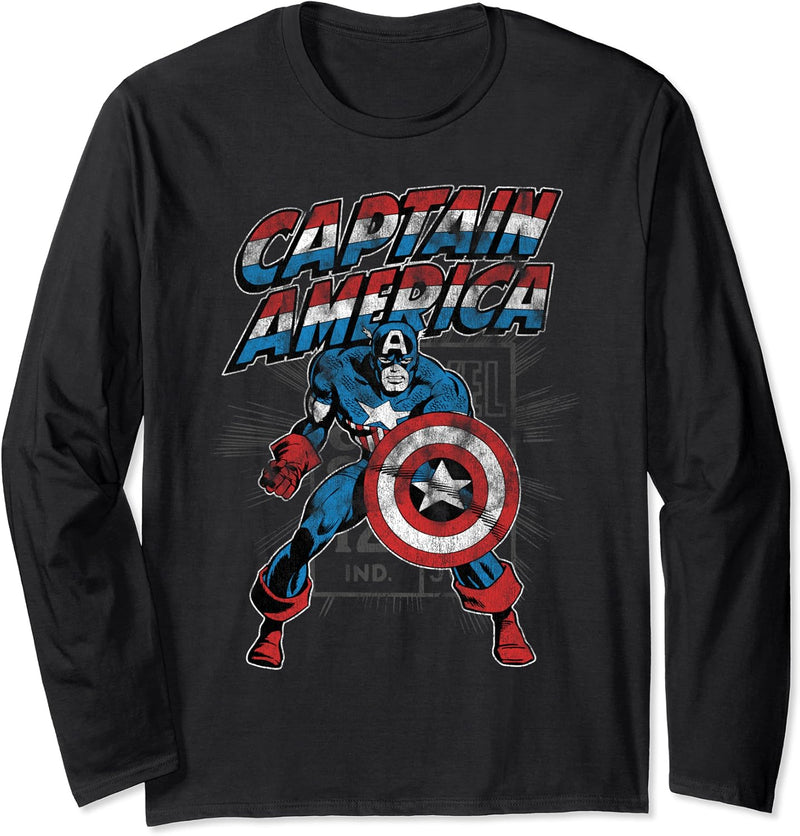 Marvel Captain America Retro Langarmshirt