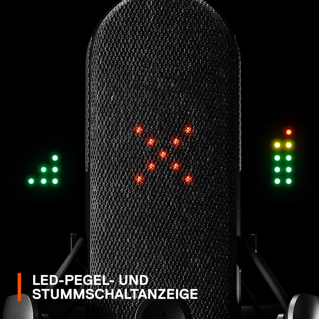 SteelSeries Alias USB-Mikrofon für PC – 3 Mal grössere Kapsel fürs Gaming, Streaming und Podcasting
