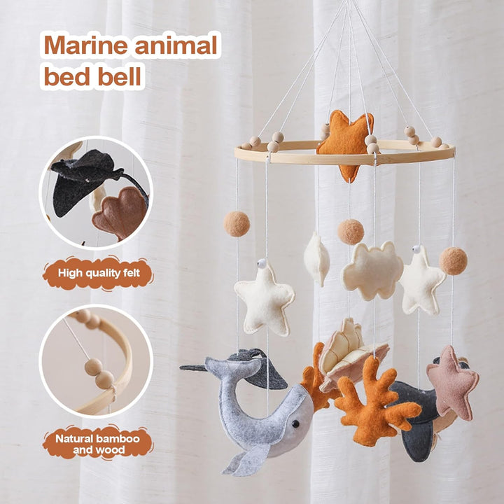 Baby Mobile, Bett Mobile, Filz Meerestiere Bett Mobile Abnehmbare Cartoon Spielzeuge Windspiel Deko