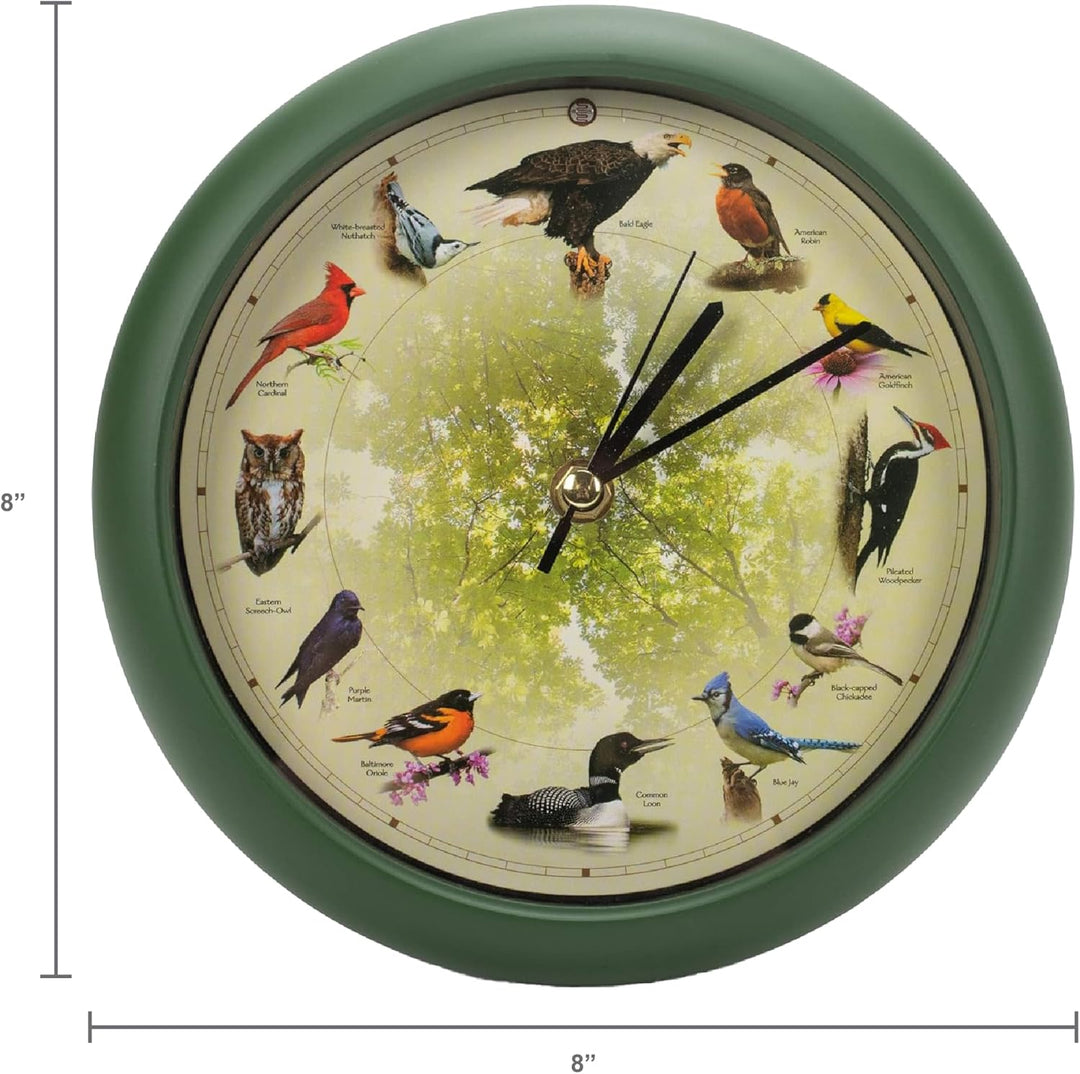 Mark Feldstein Wanduhr, Vogel, Grün 8 Inch 20th Anniversary - Green