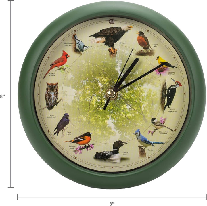 Mark Feldstein Wanduhr, Vogel, Grün 8 Inch 20th Anniversary - Green