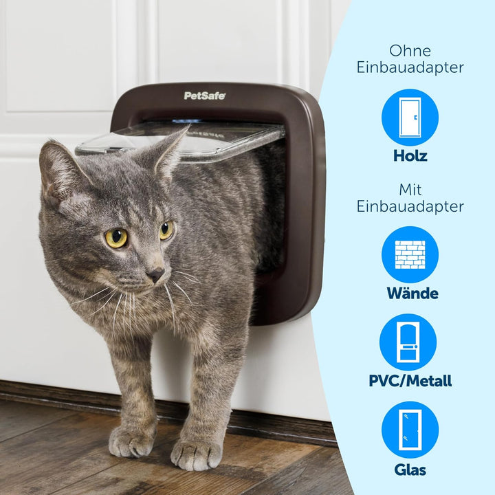 PetSafe Mikrochip-aktivierte Katzenklappe, exklusiver Einstieg, einfache Installation, manuelle 4-We