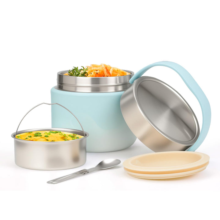 VINATO 1.2L Thermobehälter Für Essen Thermo Lunchbox Bento Box Erwachsene mit Edelstahl, Auslaufsich