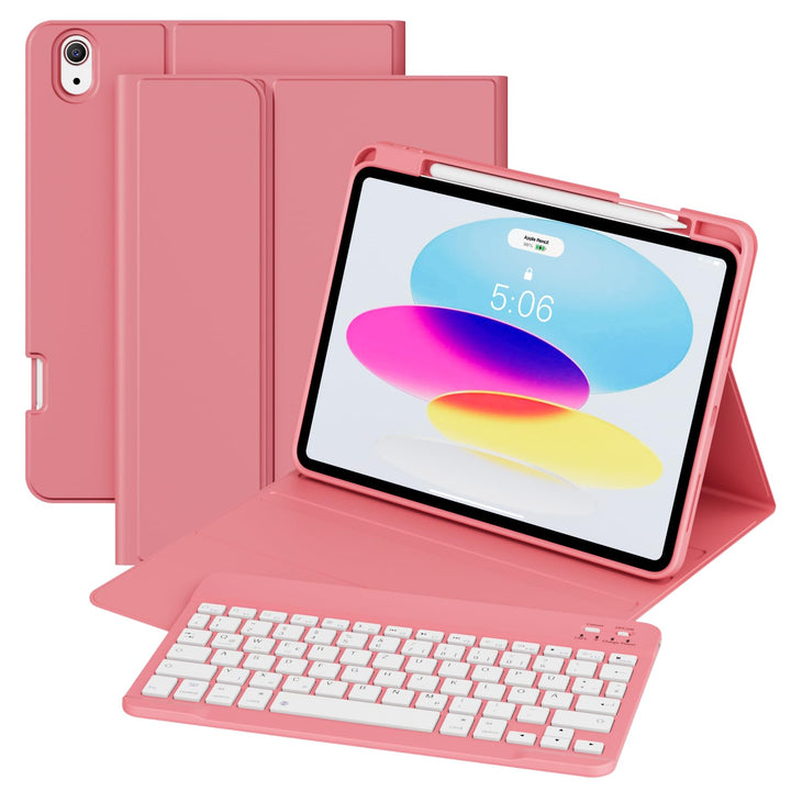 GKABXY Hülle mit Tastatur für iPad A16 11 Generation 2025/10 Generation 2022(11/10.9 Zoll), Soft TPU