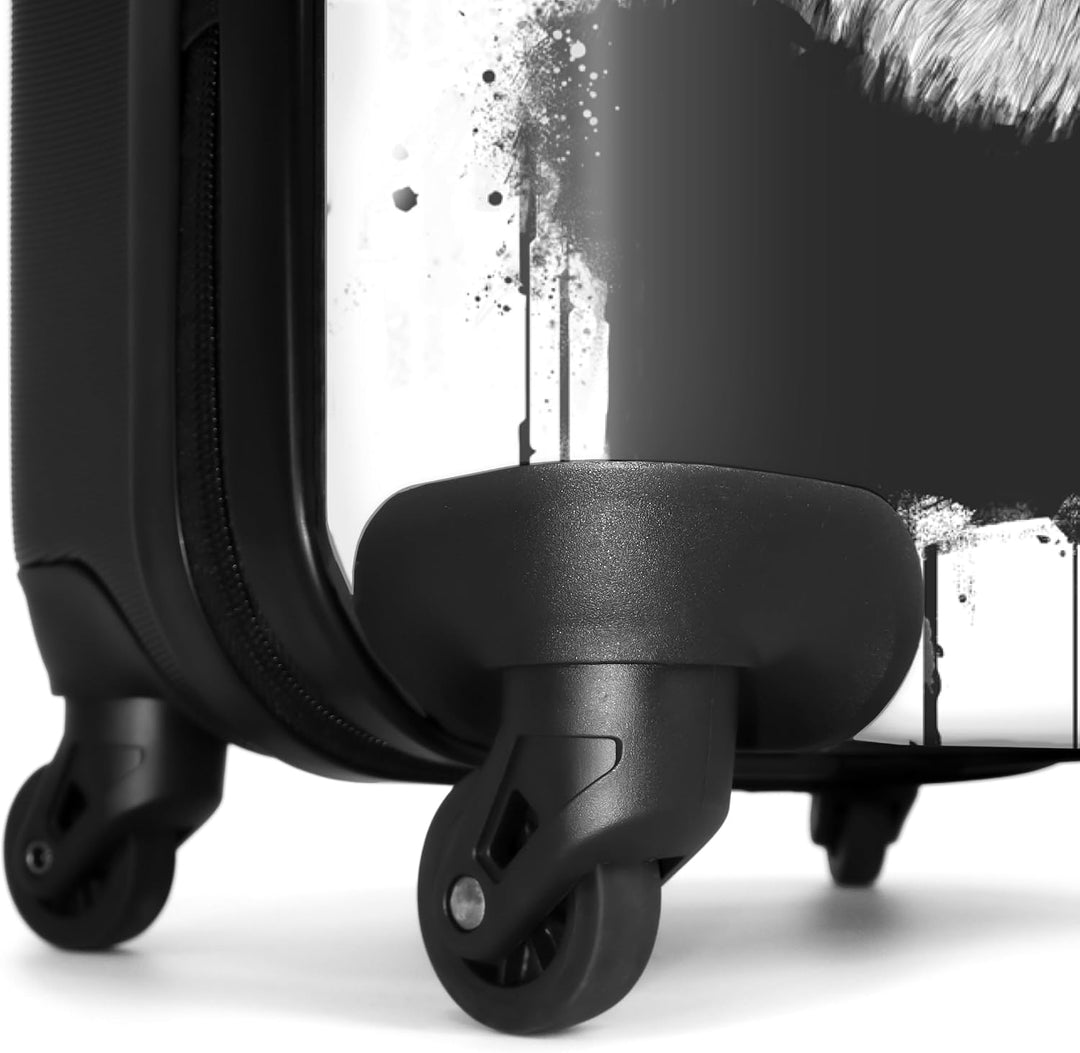 NoBoringSuitcases.com® Koffer Handgepäck Trolley Rollkoffer Kleine Reisekoffer mit 4 Rollen - Panda