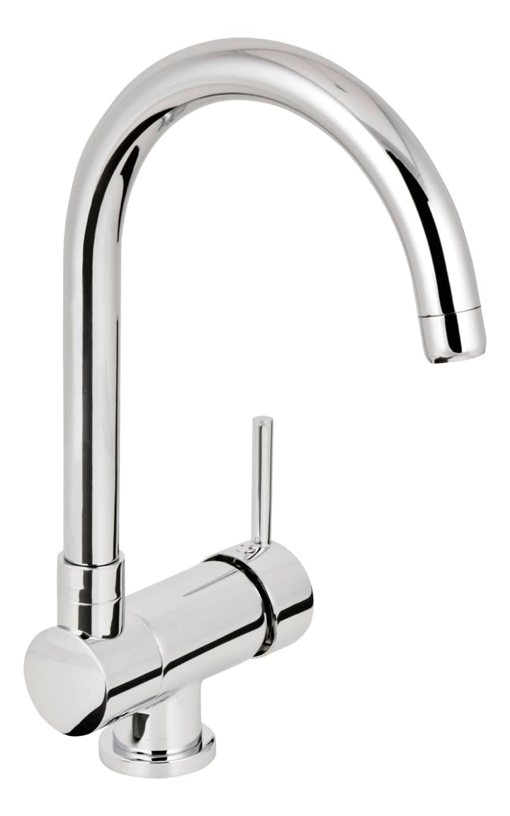 aquaSu® Vorfensterarmatur Gloria mit Wasserspar-Kartusche, umklappbar, schwenkbarer, hoher Auslauf,
