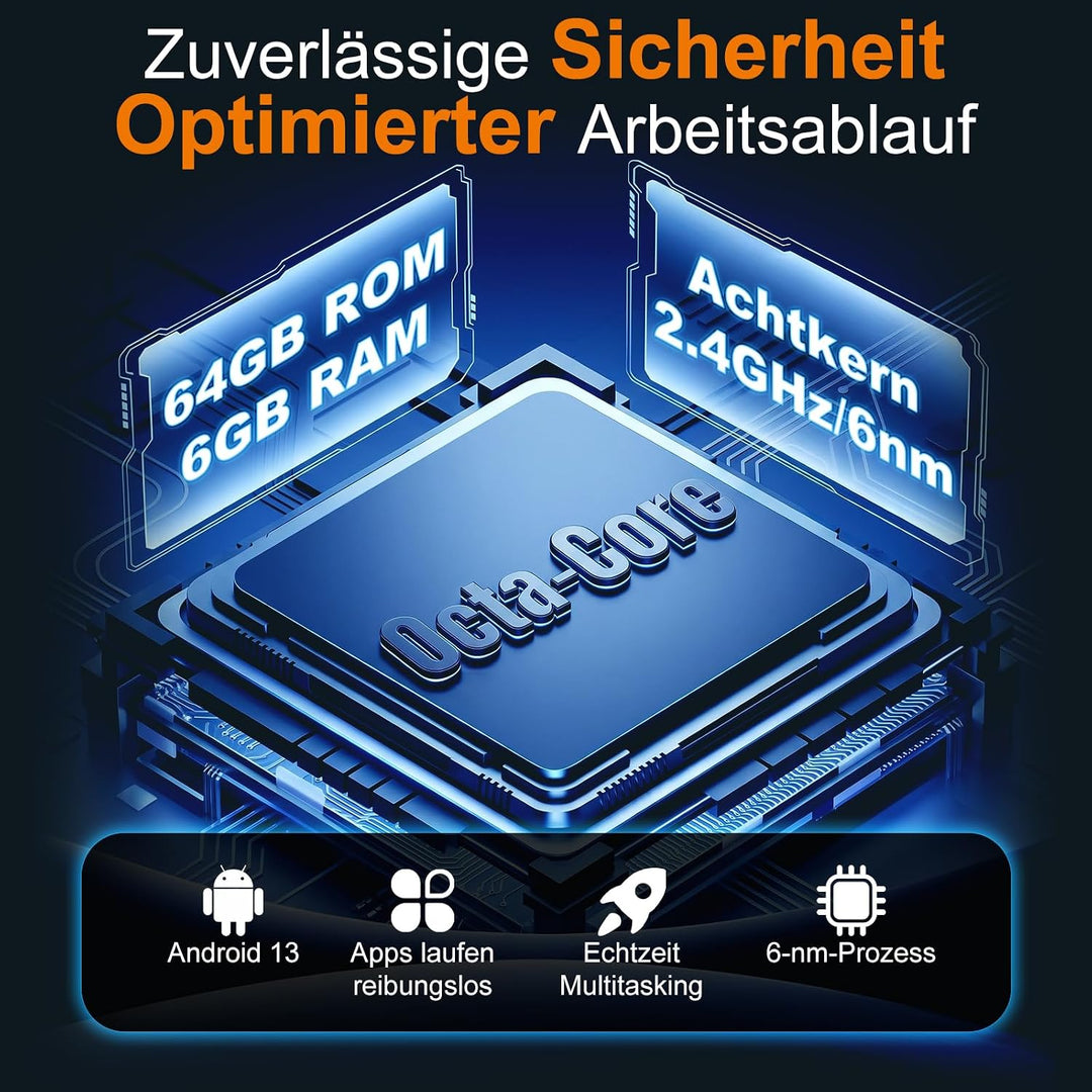 FARSET F35 Android-Barcode-Scanner mit lizenziertem Zebra-Engine, tragbarer PDA-Mobile-Computer, 6GB